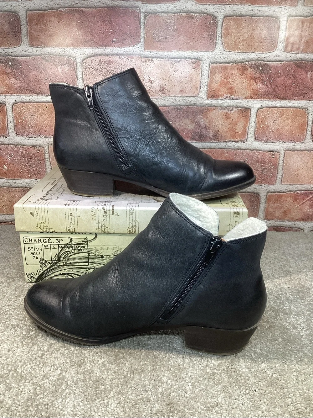 Lucky Brand Banter women’s faux fur lined black ankle boots size 8.5